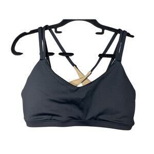 Buffbunny Sports Bra Criss Cross Back Strappy Black Athletic Top Women's XL